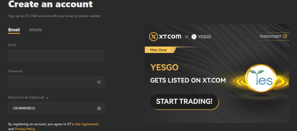 Xt com Exchange Referral Code