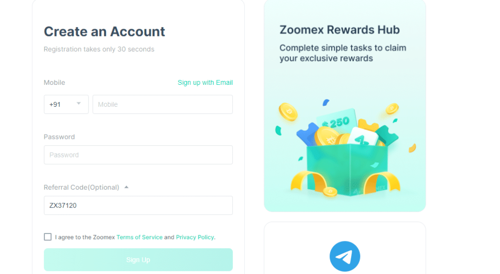 Zoomex Exchange Referral code