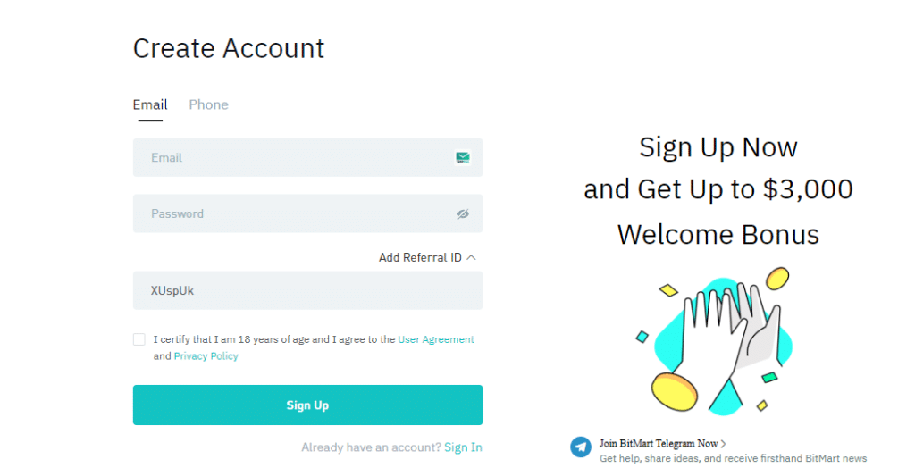 BitMart Exchange referral code {XUspUk}