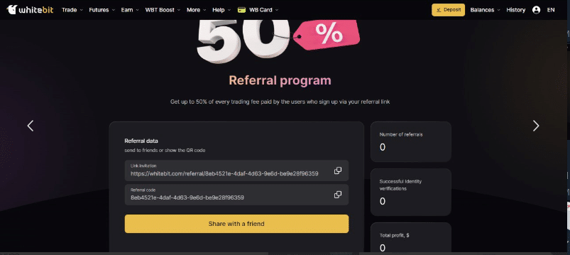 WhiteBit Referral ID