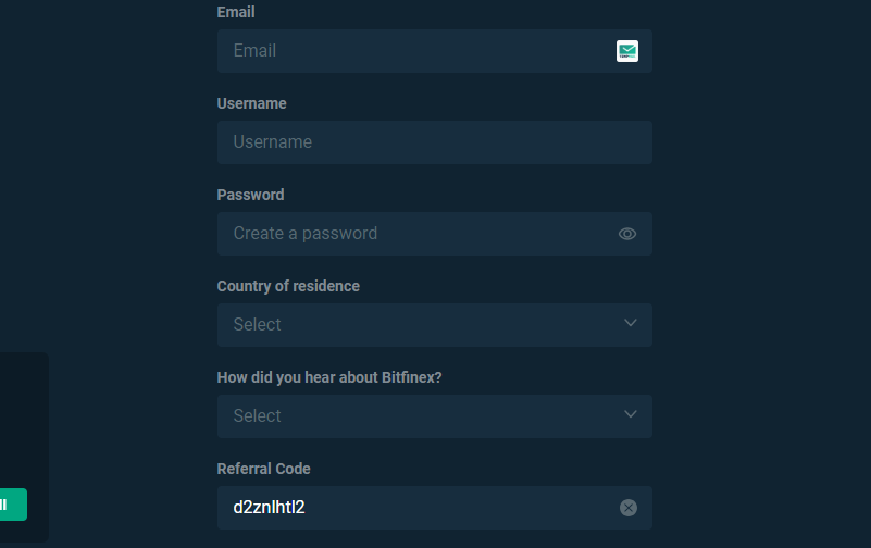 How to Apply Bitfinex Referral Code