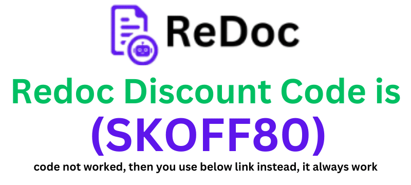 Redoc Discount Code (SKOFF80) you'll 80% Discount on your plan purchase.