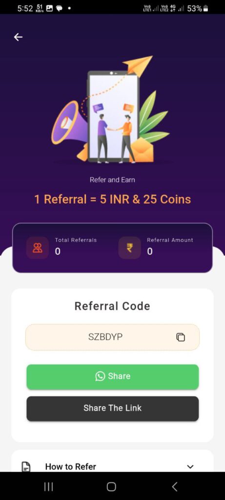 Picxele Referral Code (SZBDYP) get ₹250 signup bonus.