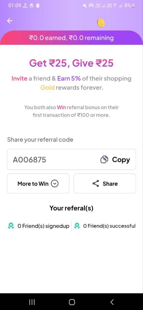 Paynav App Referral Code (A008664) get ₹150 as a signup bonus.